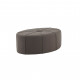 Dark Dusty Grey Fabric Oval Coffee Table Ottoman with Welting