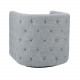 Slate Grey Button Tufted Square Swivel Chair 