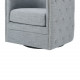 Slate Grey Button Tufted Square Swivel Chair 