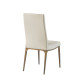 Cream Fabric Mid Century Dining Chair Bronze Metal Legs - Set 2