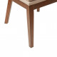Mid Century Pecan Wood Sand Fabric Dining Chair Set of 2