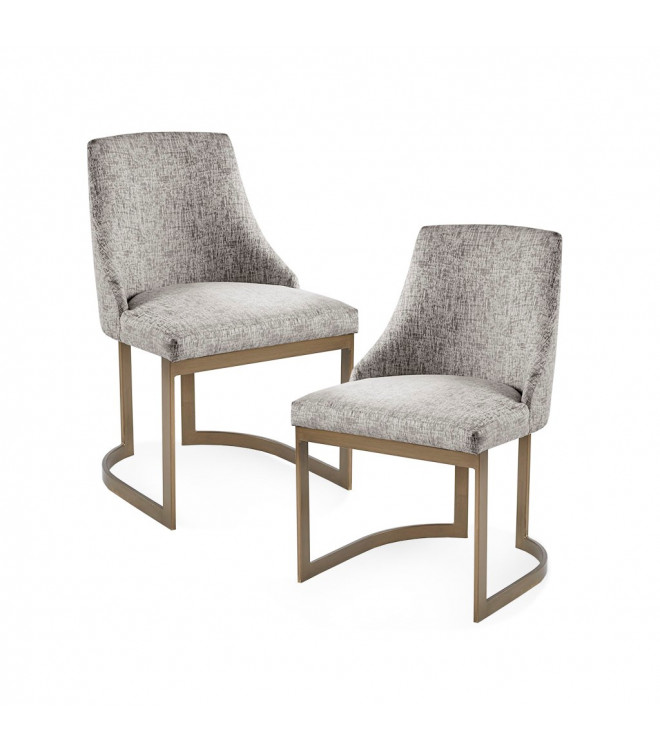 Grey Fabric Mid Century Dining Chair, Grey Metal Leg Dining Chairs