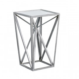 Silver Angular Accent Table Mirror Top