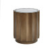 Bronze Scalloped Glass Top Accent Side Table
