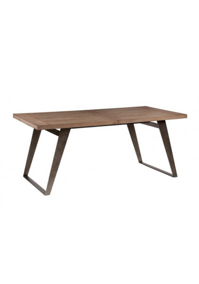 Industrial Rectangle Warm Wood & Metal Dining Table