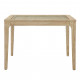 Light Wood Square Cane Center Under Glass Dining Table