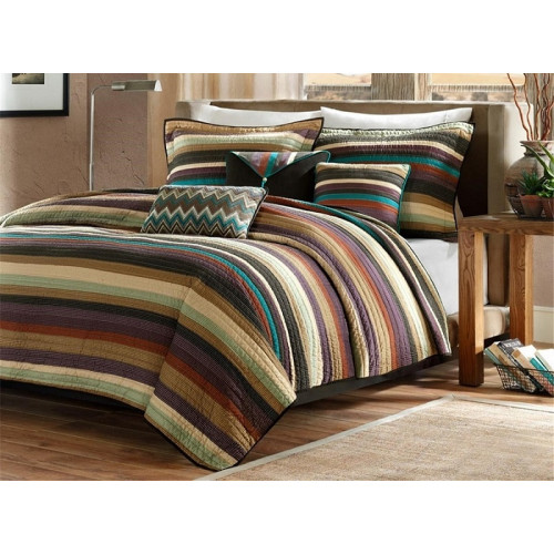 Lodge Cabin Striped Comforter Set Queen & King Size