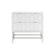Glossy White Geometric Design Chest of Drawers 