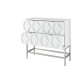 Glossy White Geometric Design Chest of Drawers 