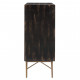 Dark Recycled Pine & Iron Honeycomb Design Accent Side Cabinet
