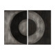 Black & Grey Circle Abstract 2 Piece Wood Box Wall Art