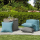 Teal Indoor Outdoor Square Pouf