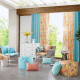 Teal Indoor Outdoor Square Pouf