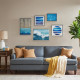 The Ocean Blue Set of 5 Framed Canvas Wall Art
