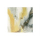 Yellow Abstract Canvas Wall Art Silver Foil Embellishments 