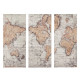 Textured Map of the World Canvas Wall Art Set 3