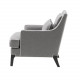 Grey Fabric Ivory Welting Arm Chair 