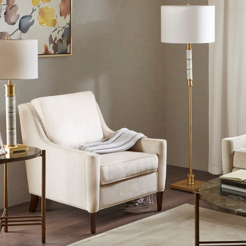 Cream Colored Big Pillow Accent Chair