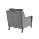 Grey Fabric Big Pillow Accent Chair