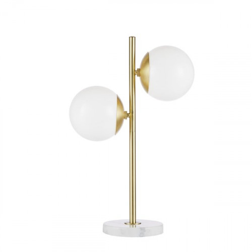 Modern Eclectic Gold Table Lamp White Ball Glass Shades