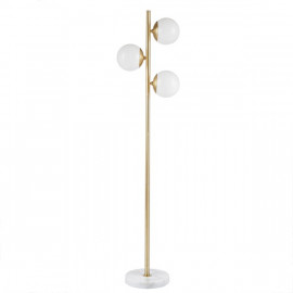 Modern Eclectic Gold Floor Lamp White Ball Glass Shades