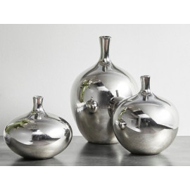 Silver Ceramic Vases Set 3