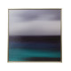 Contemporary Blue Sea Scene in Silver Frame Wall Art