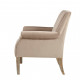 Tan Velvety Fabric Accent Chair 