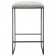 Black Metal & Grey Textured Fabric Simple Design Backless Counter Stool 