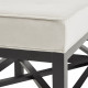 Modern Contemporary Dark Wood and Cream Fabric Bench
