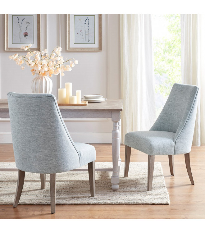 Faux Linen Light Blue Fabric Dining, Southwestern Fabric Dining Chairs