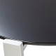 Black Glass Round Silver Metal Base Accent Side Table