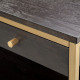 Dark Morroco Wood and Gold Metal Three Shelf Console Table