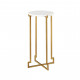 White Marble Top Gold Bronze Metal Base Martini Accent Table