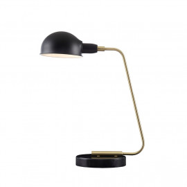 Gold Metal Office Style Table Lamp Black Metal Cap Shade