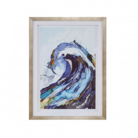 The Curl Wave Silver Frame Wall Art 