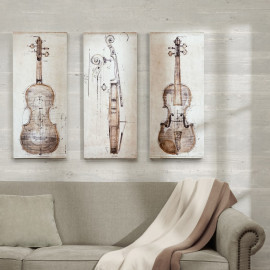 Violins Sketches on Canvas Wall Art