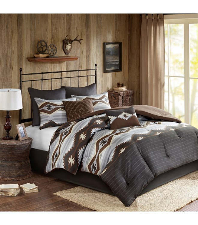 Southwestern Style Comforter Set Browns, Brown Duvet Set King Size Bed