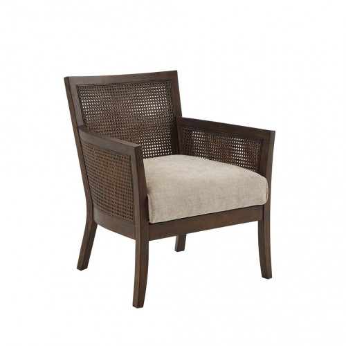 Espresso Wood Cane Back Accent Chair