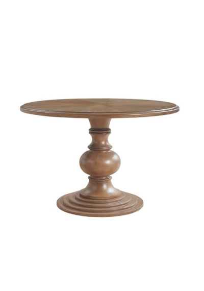 Round Walnut Top and Base Farmhouse Dining Table