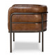 Industrial Iron Pipe Barrel Shape Brown Leather Chair