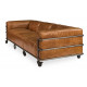 Industrial Iron Pipe & Leather Sofa On Wheels