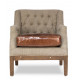 Tufted Linen Vintage Leather & Jute Deconstructed Club Chair