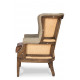 Channel Tufted Linen Vintage Leather & Jute Deconstructed Library Chair