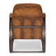 Distressed Brown Leather Diamond Quilted Club Chair