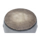 Distressed Grey Round Drum End Table
