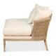 Natural Wood Cane Back Cream Fabric Chair 1/2