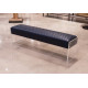 Floating Blue Quilted Leather Acrylic Base Bench