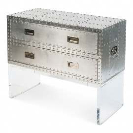 Silver Metal Cabinet with Rivets & Acrylic Base