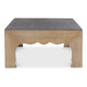 Rustic Parisian Wood with Steel Top Rectangle Coffee Table
